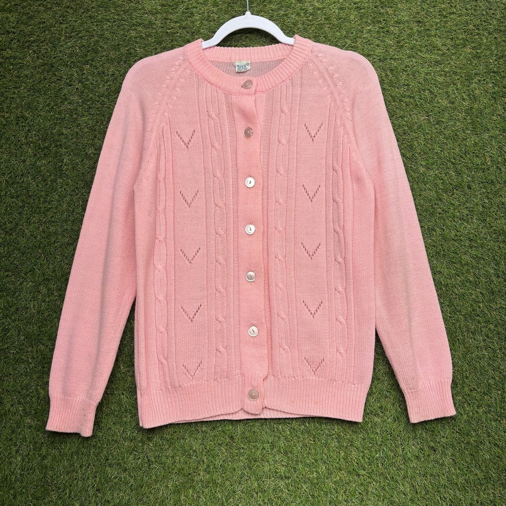 Vintage Miss K Sweater Womens Small Knit Cardigan Button Up Taiwan 80s